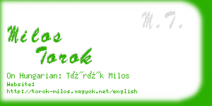 milos torok business card